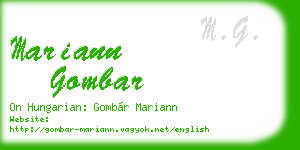 mariann gombar business card