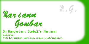 mariann gombar business card